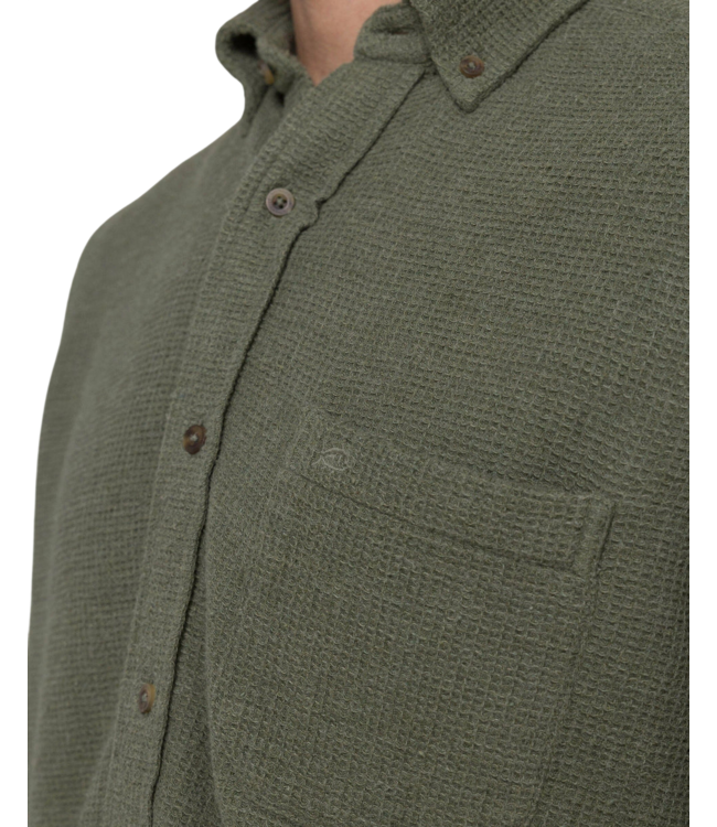 Waffle Weave Heather Sport Shirt - Cedar Green