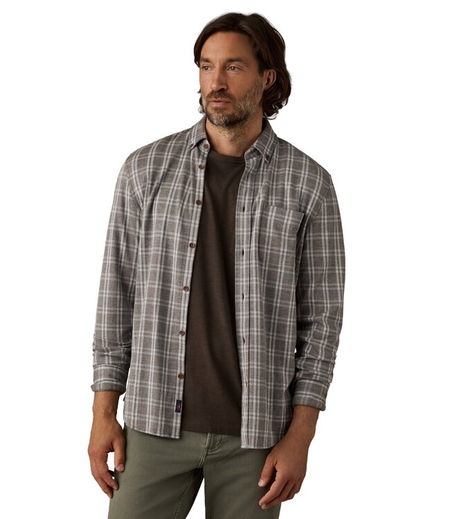Coastline Knit Shirt - Grey Cloud Plaid