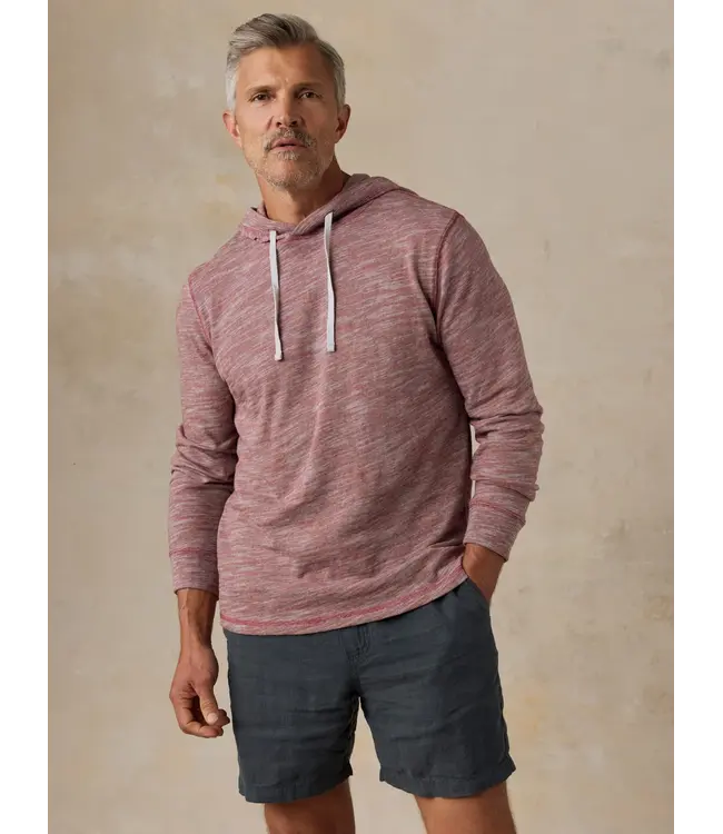 Sunwashed Organic Slub Hoodie - Sunset Red Feeder