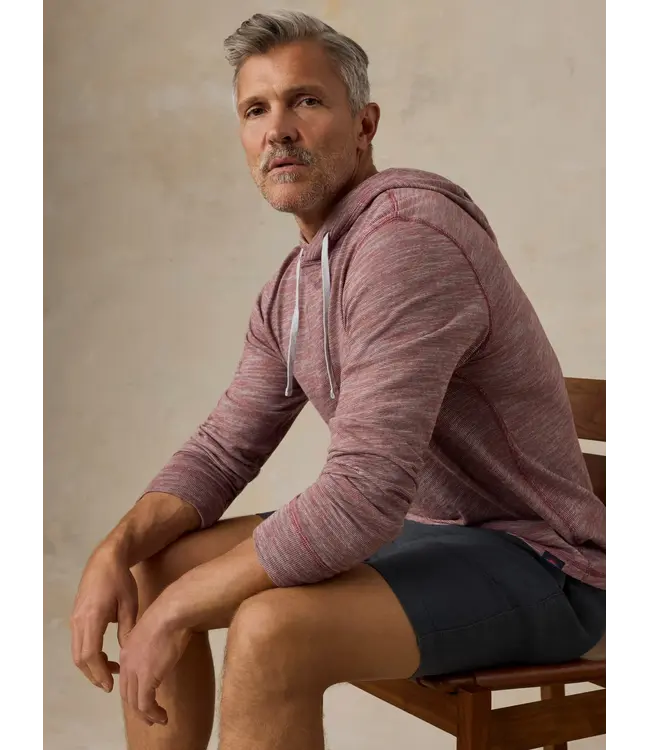Sunwashed Organic Slub Hoodie - Sunset Red Feeder