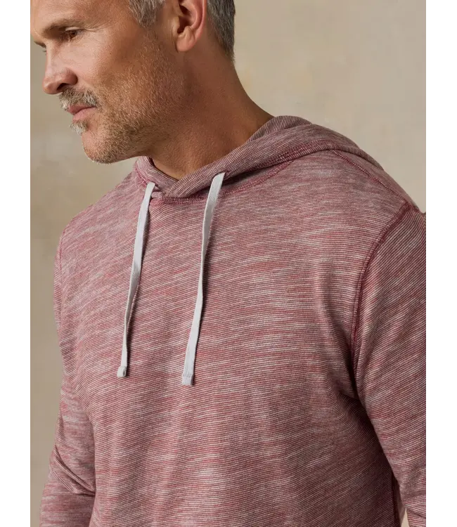 Sunwashed Organic Slub Hoodie - Sunset Red Feeder