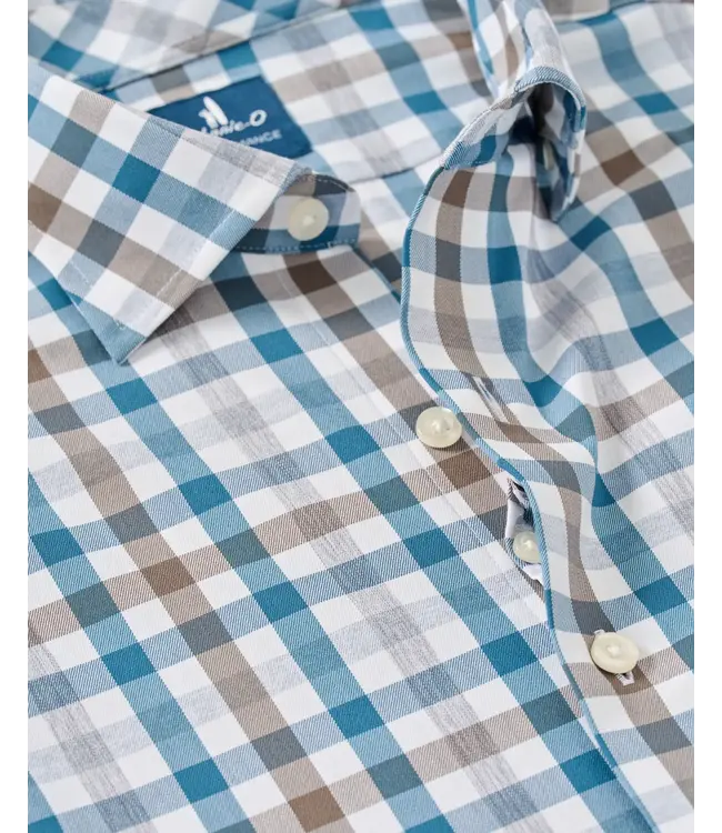Johnnie-O Cay Exploded Gingham Shirt - White
