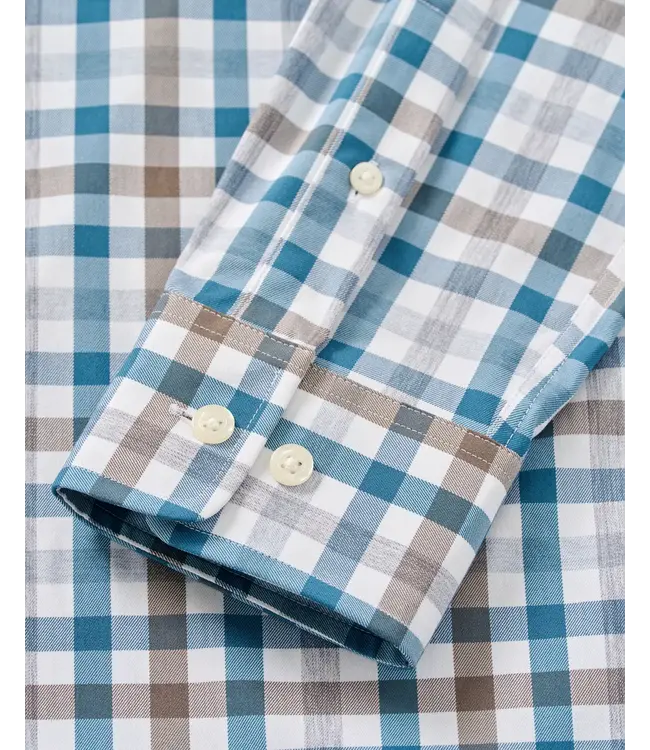Johnnie-O Cay Exploded Gingham Shirt - White