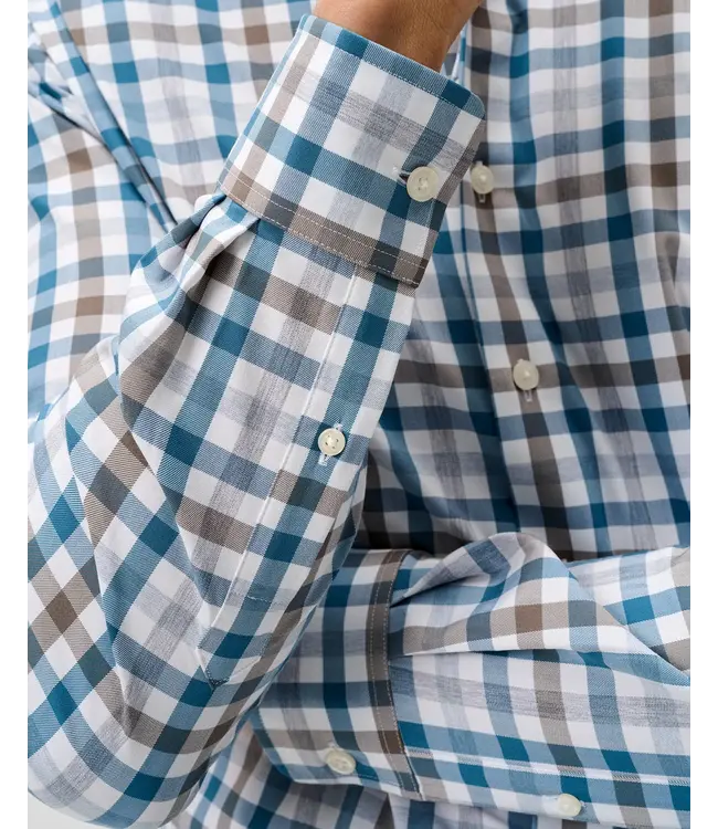 Johnnie-O Cay Exploded Gingham Shirt - White