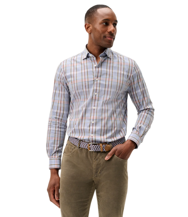 Johnnie-O Men's Potomac Plaid Shirt - Bluestone