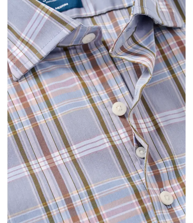 Johnnie-O Men's Potomac Plaid Shirt - Bluestone