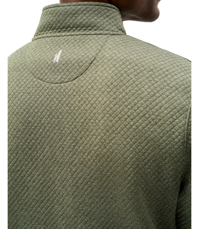 Johnnie-O Rockwells Diamond-Quilted Henley Pullover - Forest