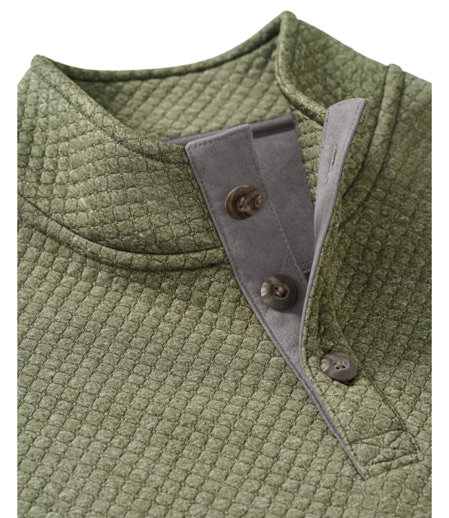 Johnnie-O Rockwells Diamond-Quilted Henley Pullover - Forest