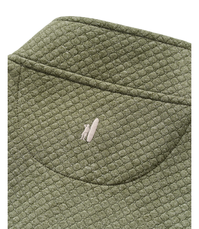 Johnnie-O Rockwells Diamond-Quilted Henley Pullover - Forest