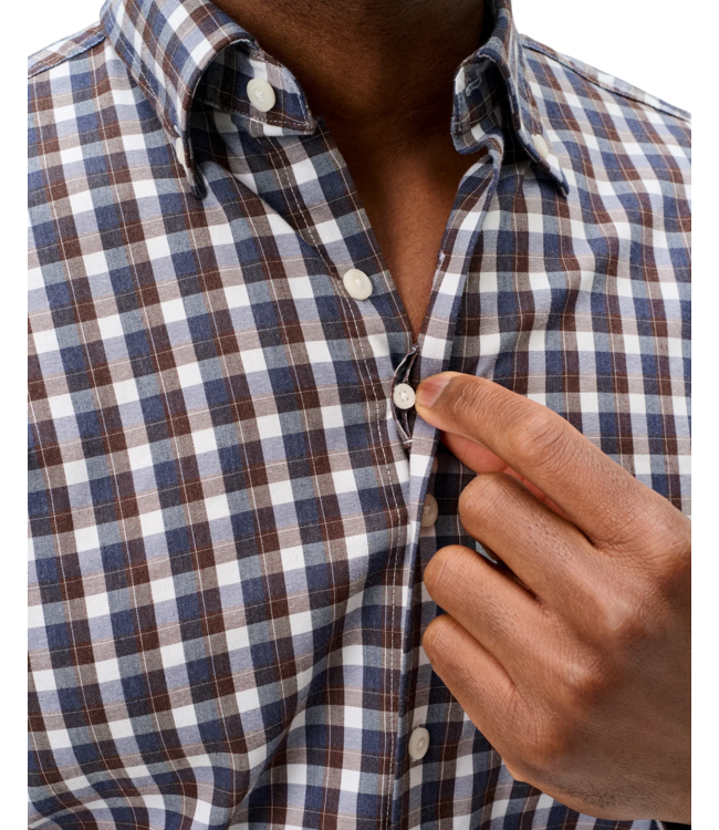 Johnnie-O Oak Bluffs Plaid Natural Performance Button Down Shirt - Lake