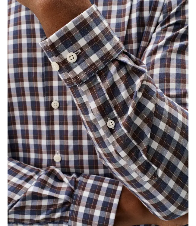 Johnnie-O Oak Bluffs Plaid Natural Performance Button Down Shirt - Lake