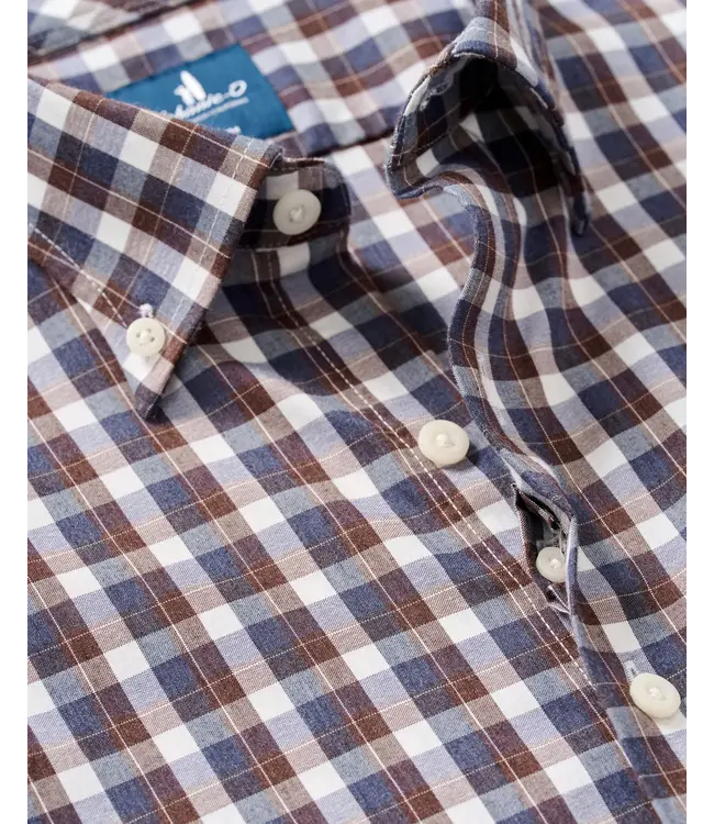 Johnnie-O Oak Bluffs Plaid Natural Performance Button Down Shirt - Lake