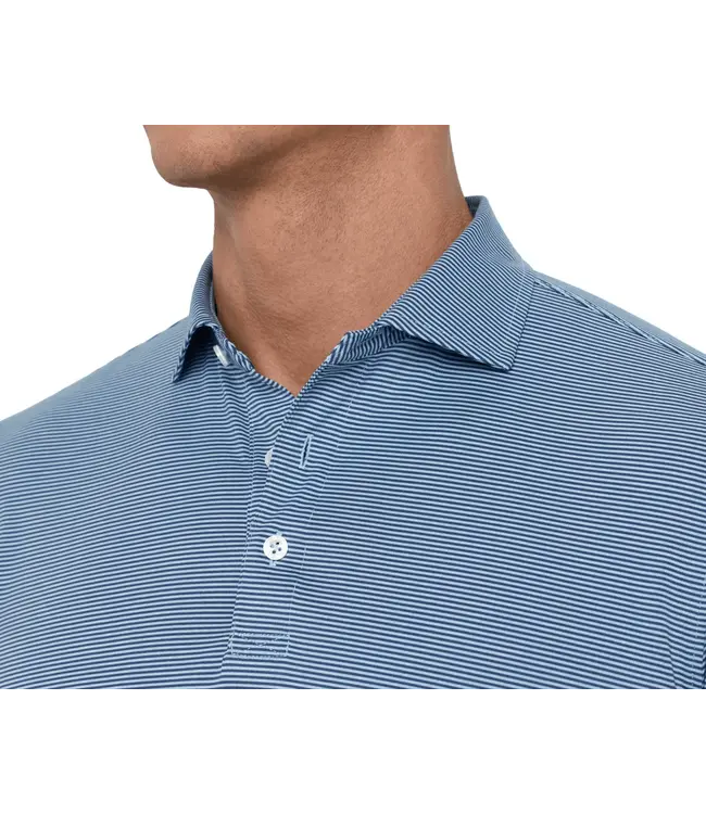 The Perkins Polo Shirt - Pacific Blue & Heathered Vista Blue