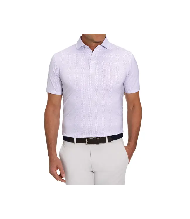 The Norman Polo Shirt - Faded Mauve & Vista Blue