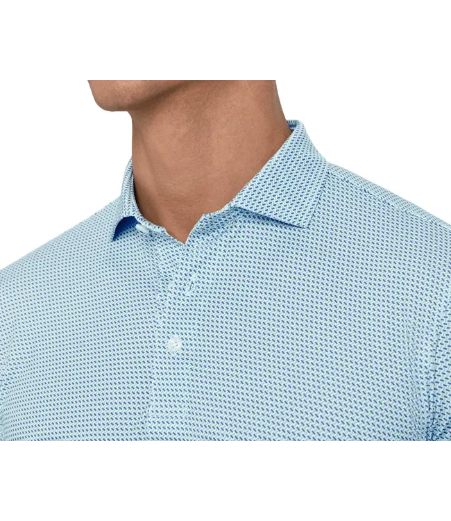 The Norman Polo Shirt - Cascade Green & Pacific Blue