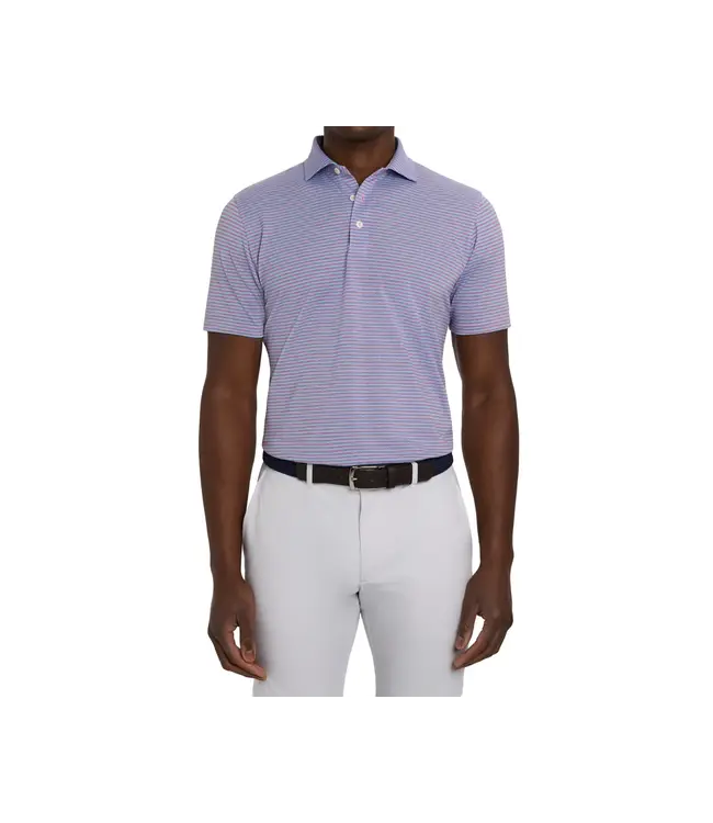 The Maxwell Polo Shirt - Vista Blue & Heathered Faded Mauve