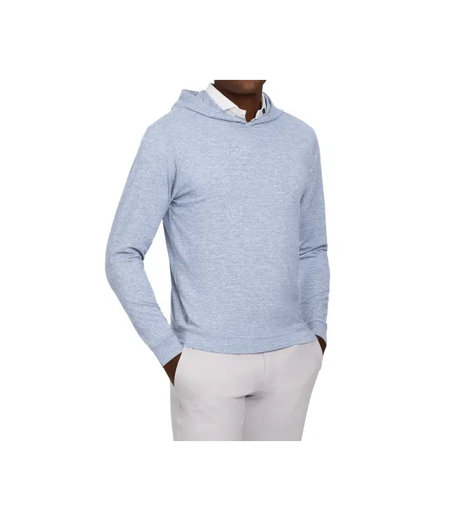 The Hamilton Hoodie - Heathered Pacific Blue & White