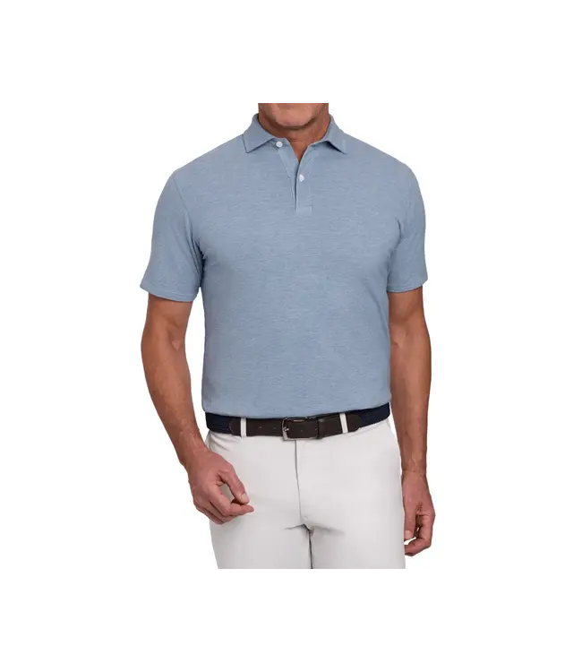 The Hatcher Polo Shirt - Pacific Blue & White
