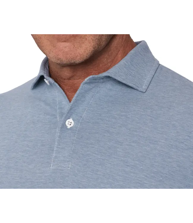 The Hatcher Polo Shirt - Pacific Blue & White