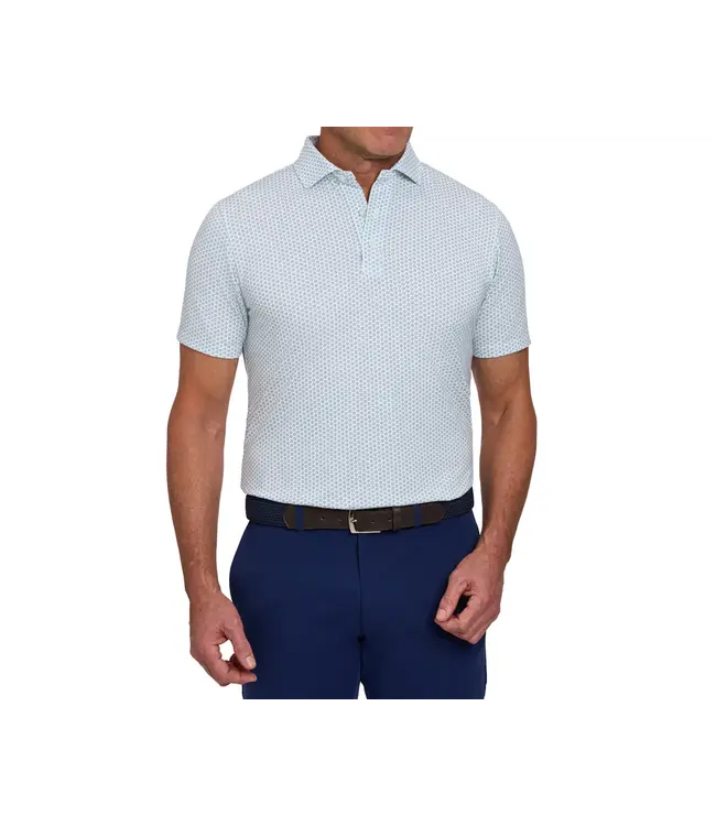 The Lafayette Polo Shirt - White & California Spruce