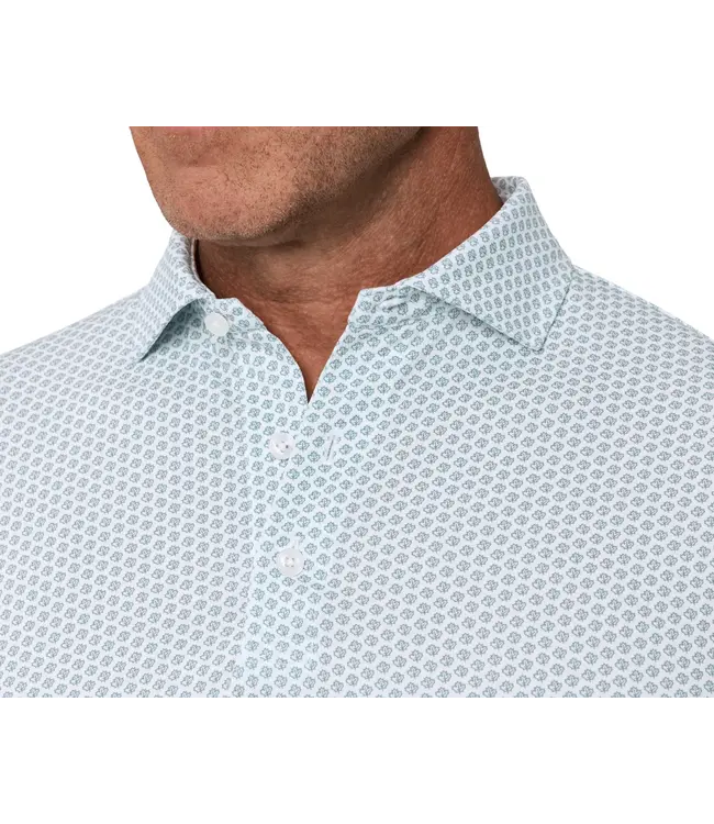The Lafayette Polo Shirt - White & California Spruce