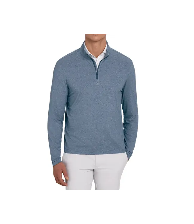The Royce Quarter-Zip - Heathered Pacific Blue