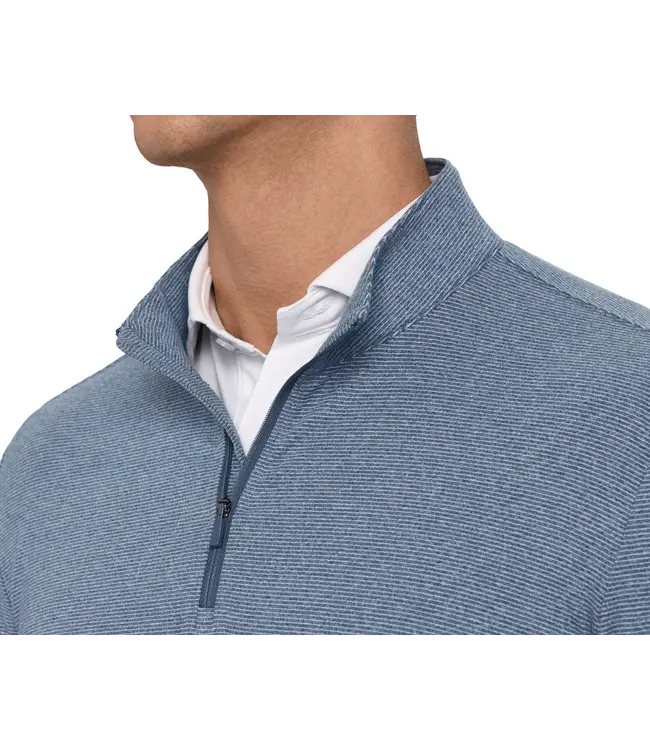 The Royce Quarter-Zip - Heathered Pacific Blue