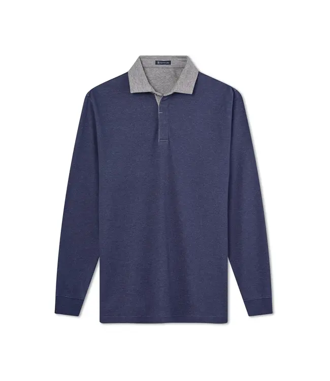 Issac Long Sleeve Rugby Polo - Admiral Heather