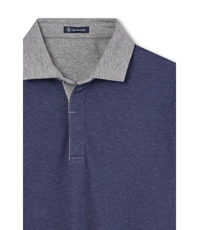 Issac Long Sleeve Rugby Polo - Admiral Heather