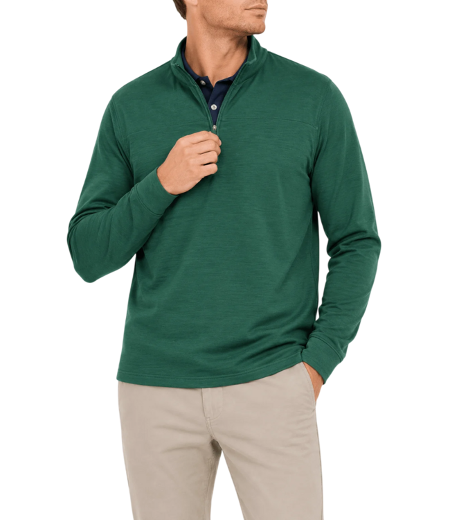 Woolen Fleece Quarter Zip - Eucalyptus Heather