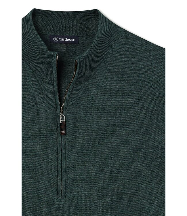 Marshall Merino Wool 1/4 Zip Sweater - Eucalyptus Heather