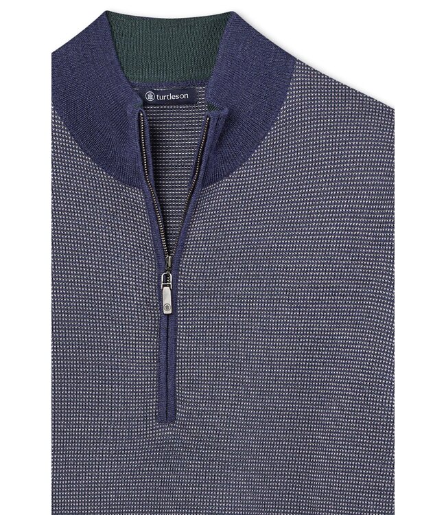 Ace Birdseye Quarter-Zip Sweater - Academy/Eucalyptus