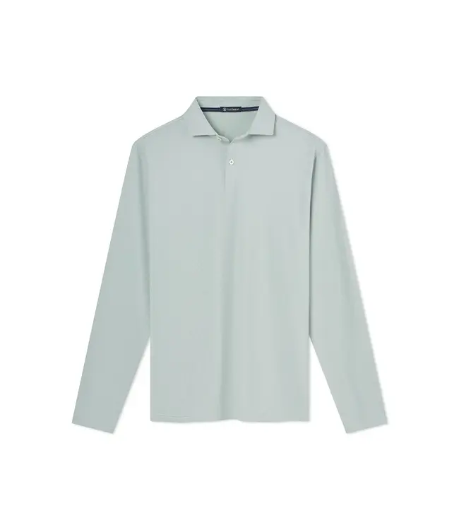 Finch Stripe Long Sleeve Polo - Sage Green