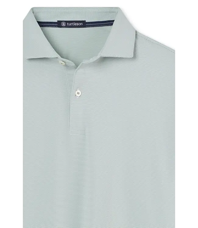 Finch Stripe Long Sleeve Polo - Sage Green