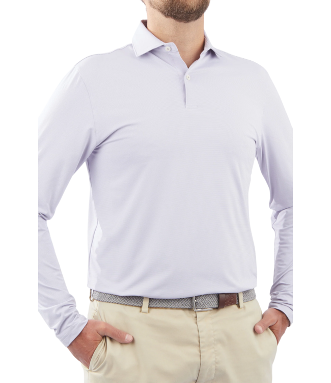 Finch Stripe Long Sleeve Polo - Wisteria