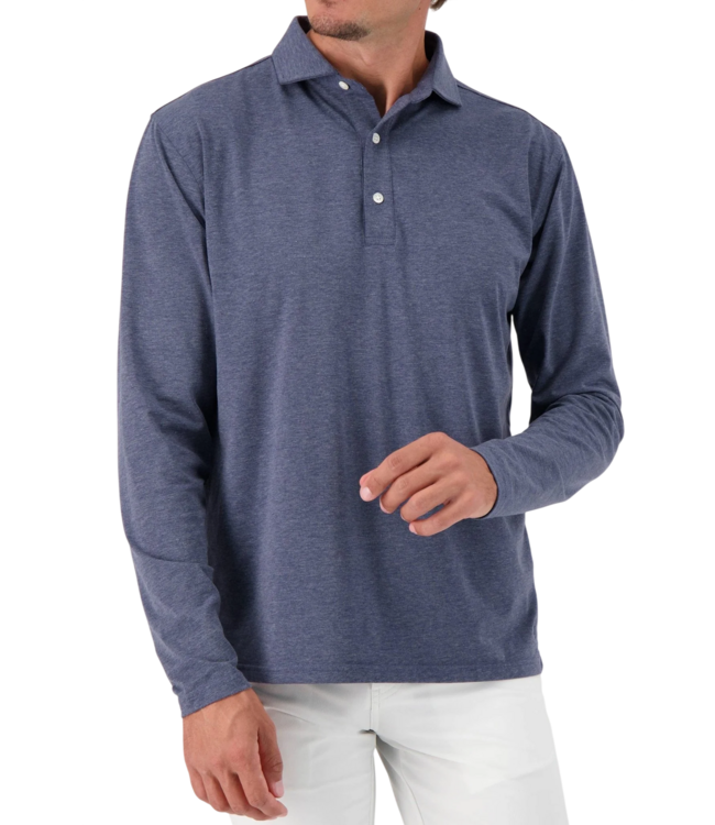 Avery Long Sleeve Performance Polo - Admiral Heather