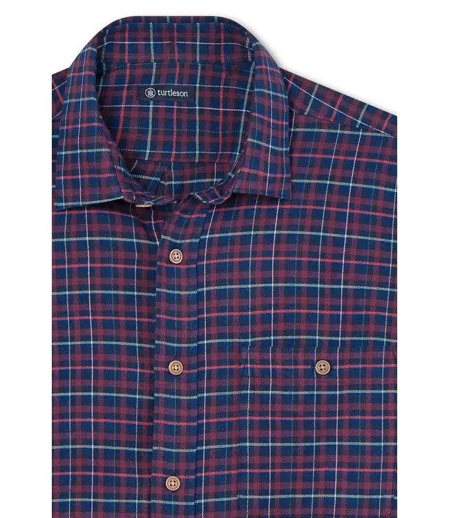 Elton Brushed Twill Sport Shirt - Mulled Berry