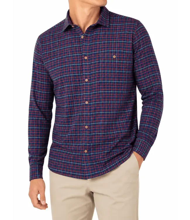 Elton Brushed Twill Sport Shirt - Mulled Berry