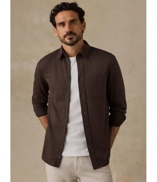 Coastline Knit Shirt - Brown Road Twill