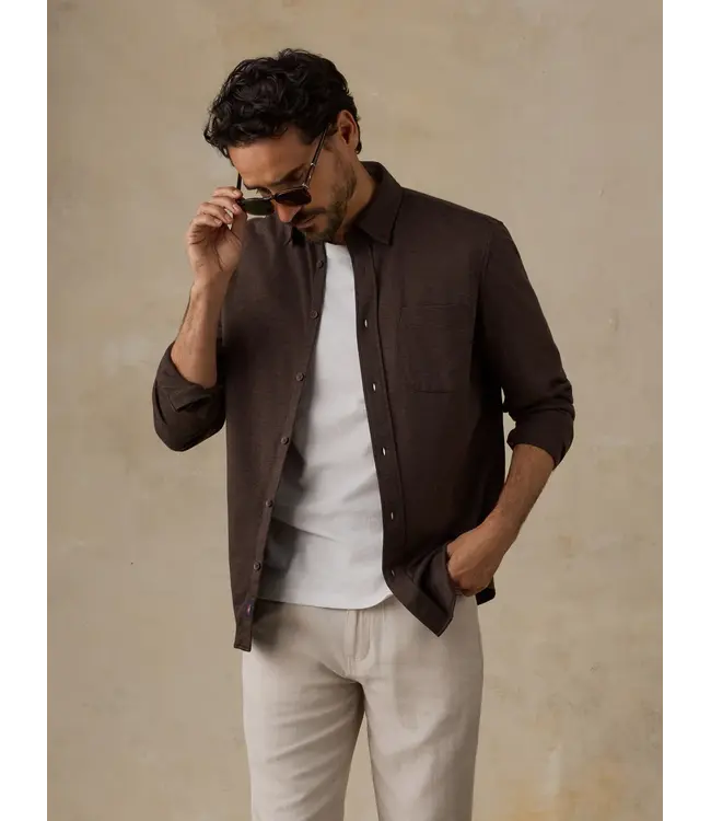 Coastline Knit Shirt - Brown Road Twill