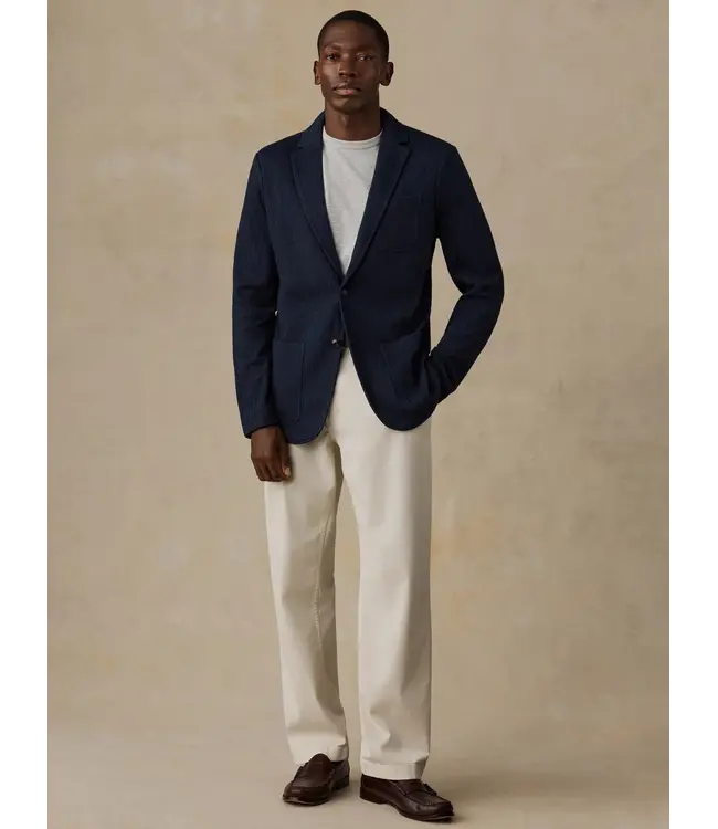 Inlet Knit Tweed Blazer - Navy Twilight Herringbone
