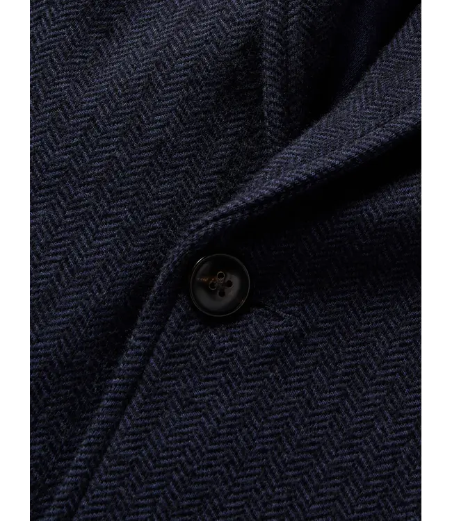 Inlet Knit Tweed Blazer - Navy Twilight Herringbone