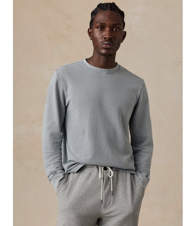 Long-Sleeve Recycled Terry Tee - Lakeshore Grey