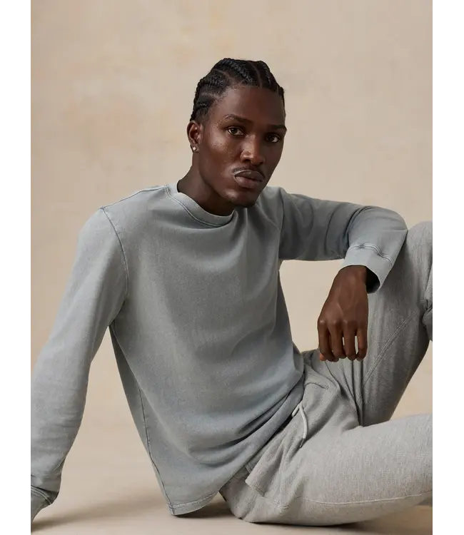 Long-Sleeve Recycled Terry Tee - Lakeshore Grey