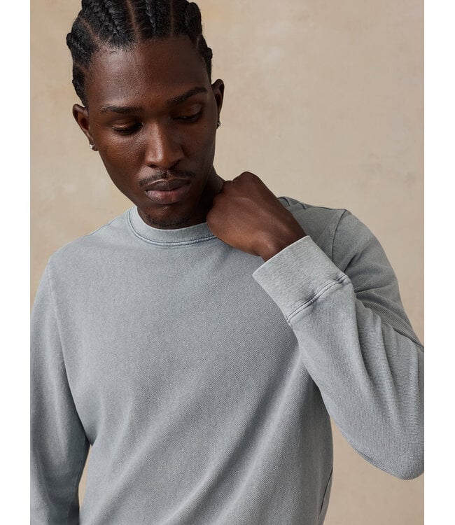 Long-Sleeve Recycled Terry Tee - Lakeshore Grey