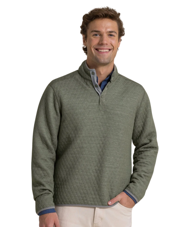 Quilted Heather Reversible Quarter Snap - Steel Grey