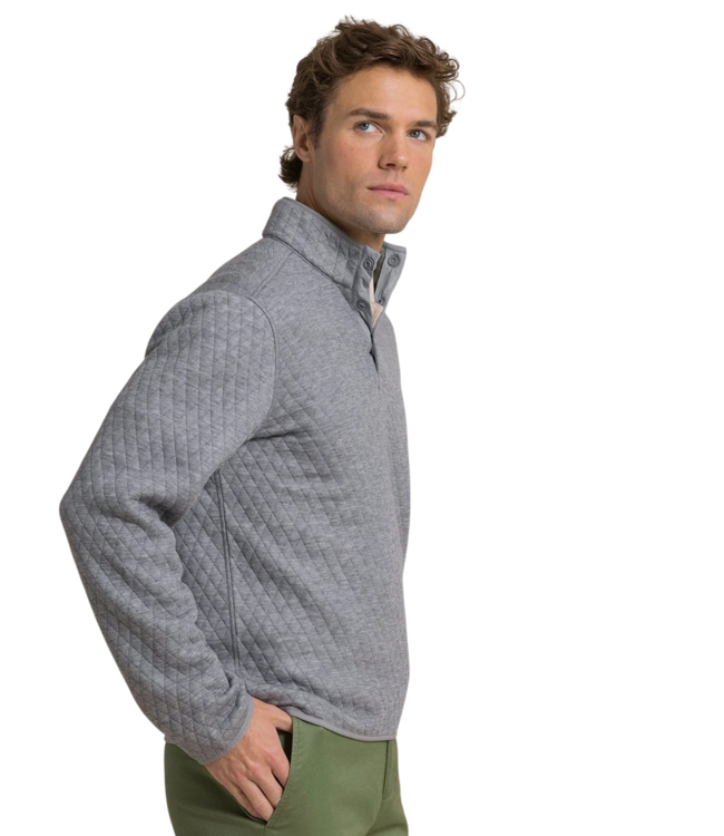 Quilted Heather Reversible Quarter Snap - Steel Grey