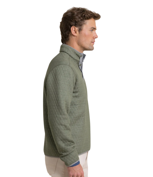 Quilted Heather Reversible Quarter Snap - Steel Grey