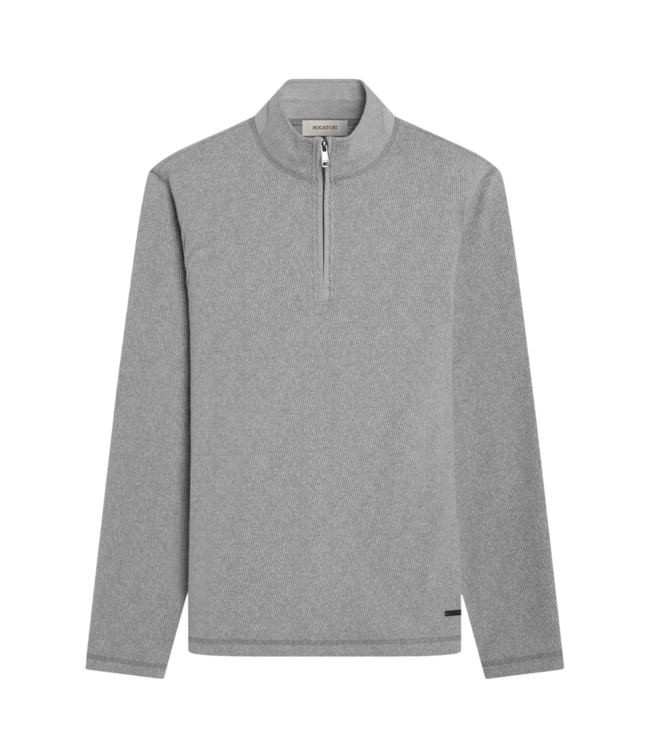 Micro Stripe Quarter Zip Knit Pullover - Graphite