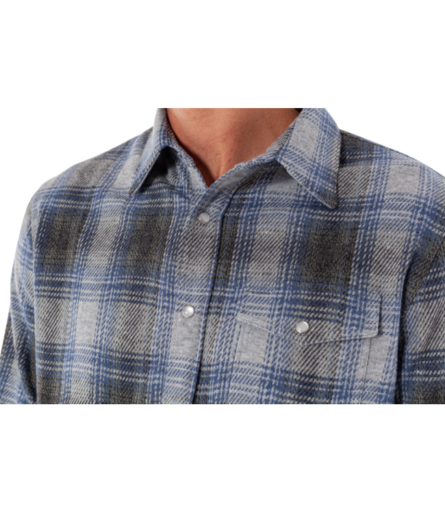 Chill Knit Pearl Snap - Billy Plaid Blue
